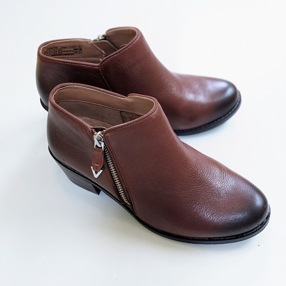 Vionic Jolene Ankle Boot Mocha Brown Leather. Size 5 - Picture 3 of 16